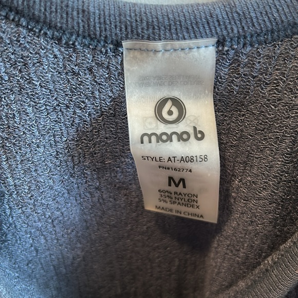 Mono b Ribbed Blue Grey Cropped Tank Top - Picture 2 of 4